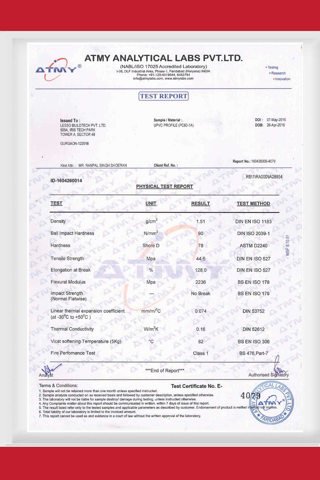 POLYMAX ATMY Certification
